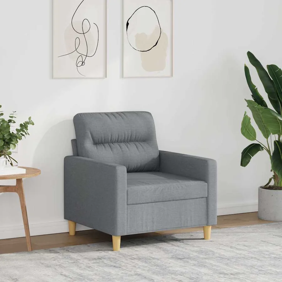 Fauteuil Gris clair 60 cm Tissu