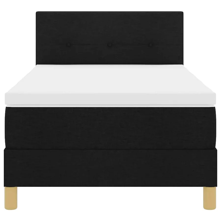 Lit à ressorts avec coussin Noir 80 x 200 cm tissu - 7