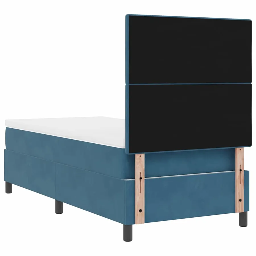 Lit à ressort LED Bleu foncé 80 x 200 cm Velours - 9