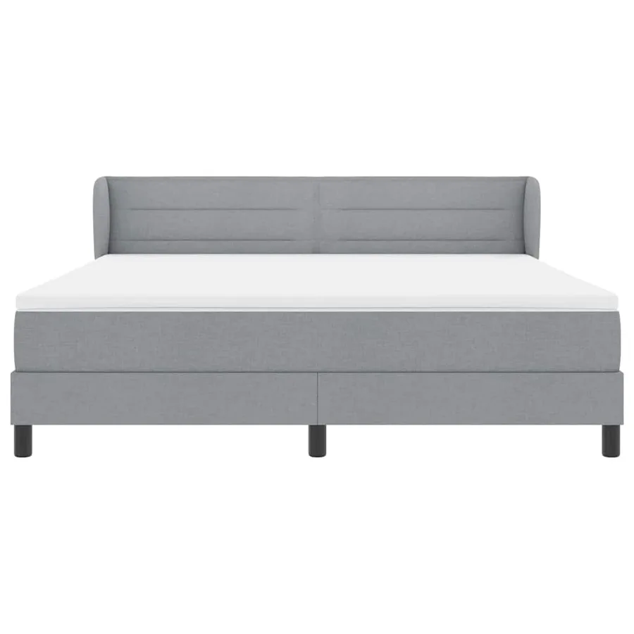 Lit à ressorts avec matelas Gris clair 180 x 200 cm tissu - 7