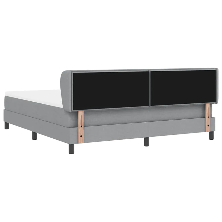 Lit à ressorts avec matelas Gris clair 180 x 200 cm tissu - 9