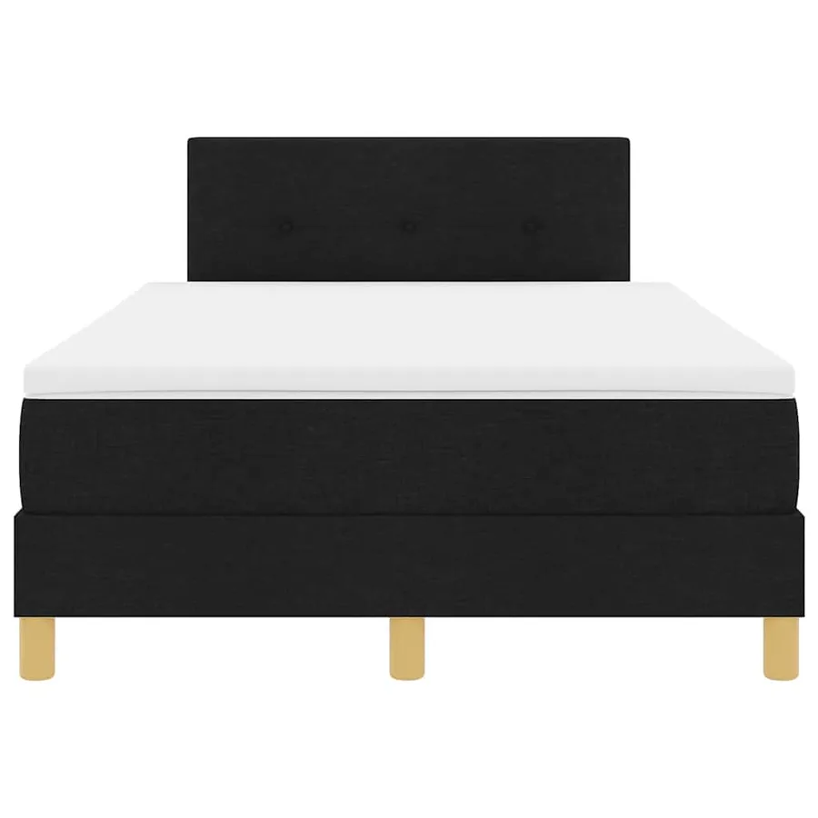 Lit à ressorts avec coussin Noir 120 x 190 cm tissu - 7
