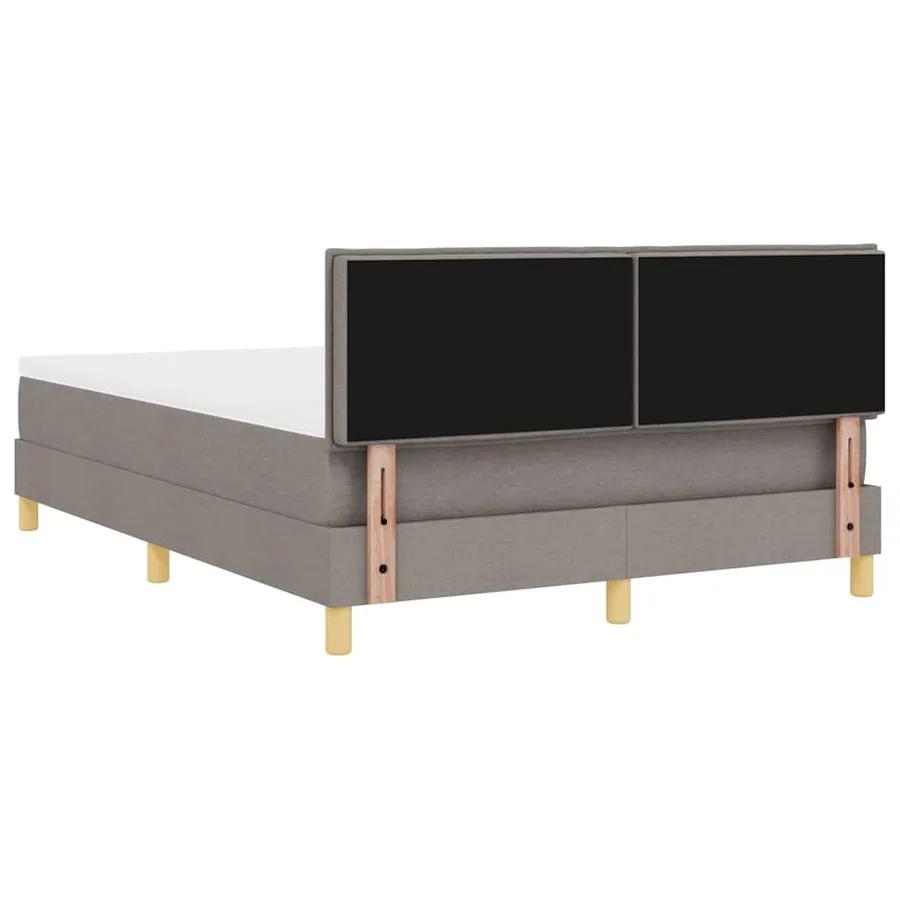 Lit à ressorts avec coussin Taupe 140 x 200 cm tissu - 9
