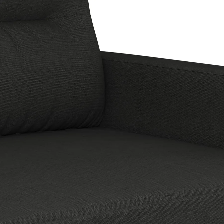 Ensemble de canapés 3 pcs avec coussins Noir Tissu - 6