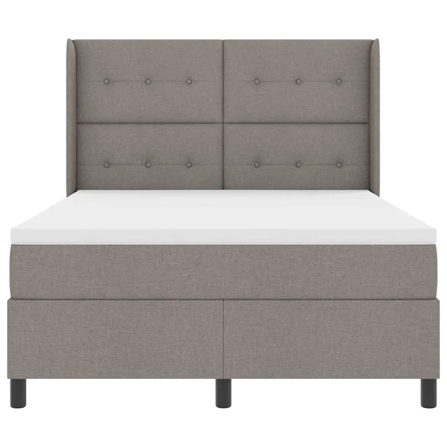 Lit à ressorts avec coussin Taupe 200 x 140 cm tissu - 7
