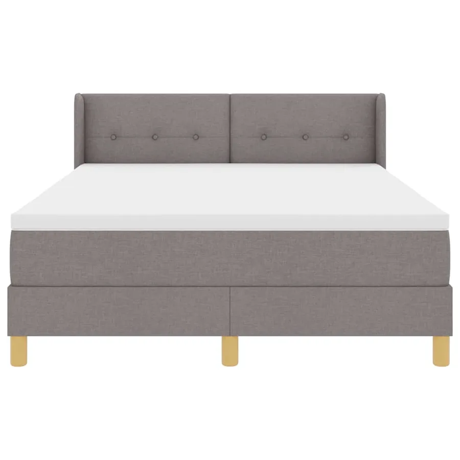Lit à ressorts avec tête de lit Taupe 200 x 140 cm tissu - 6