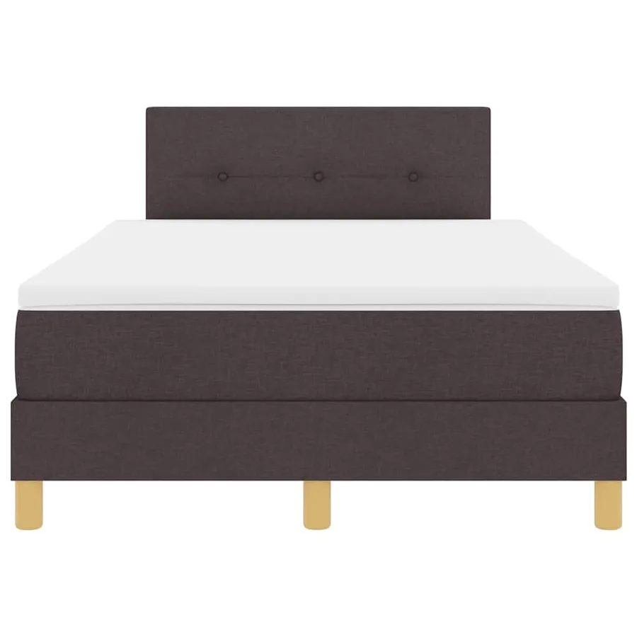 Lit à ressorts avec coussin Marron foncé 120 x 200 cm tissu - 7