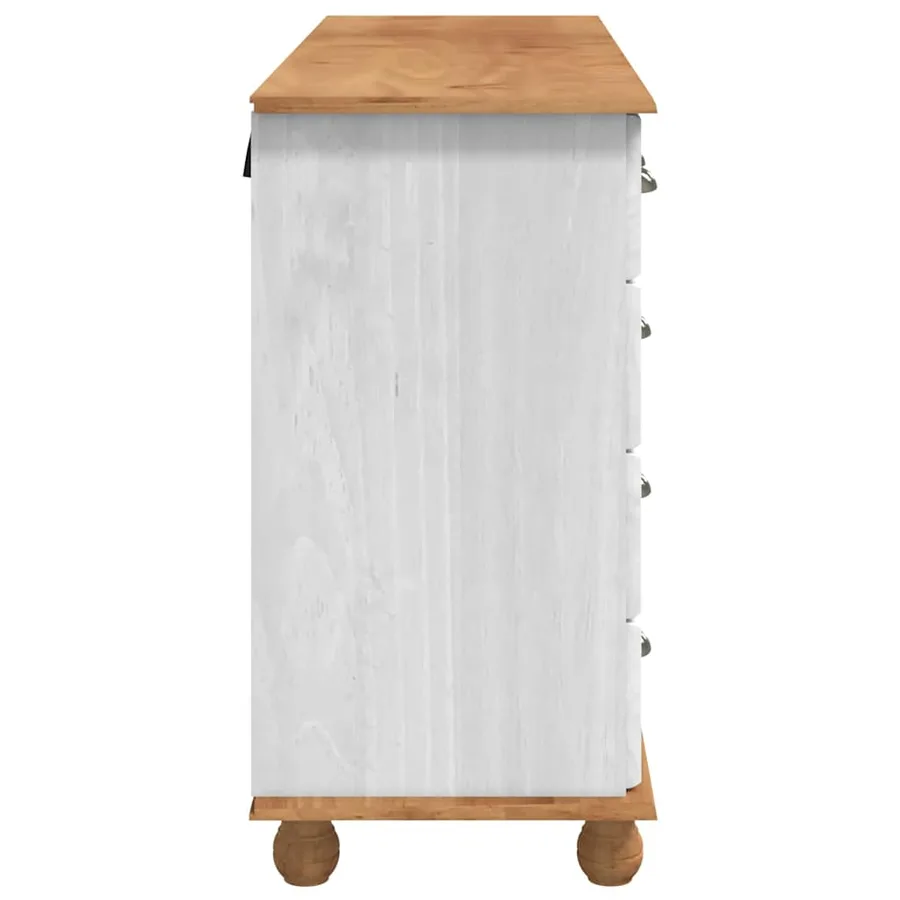 Commode ASKIM Blanc 79 x 40 x 133,5 cm Bois de pin massif - 6
