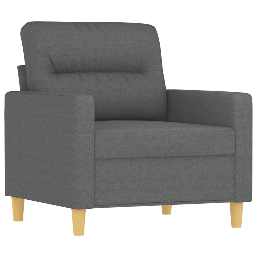 Ensemble de canapés 3 pcs avec coussins Gris foncé Tissu - 3