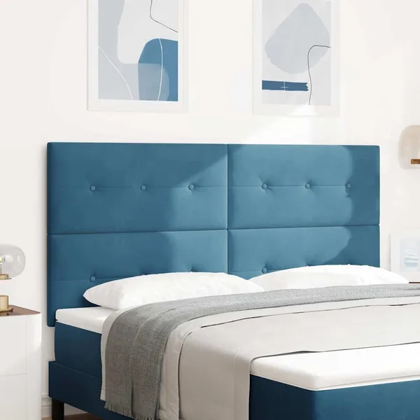 Tête de lit LED avec bandes LED Bleu 180 cm Velours