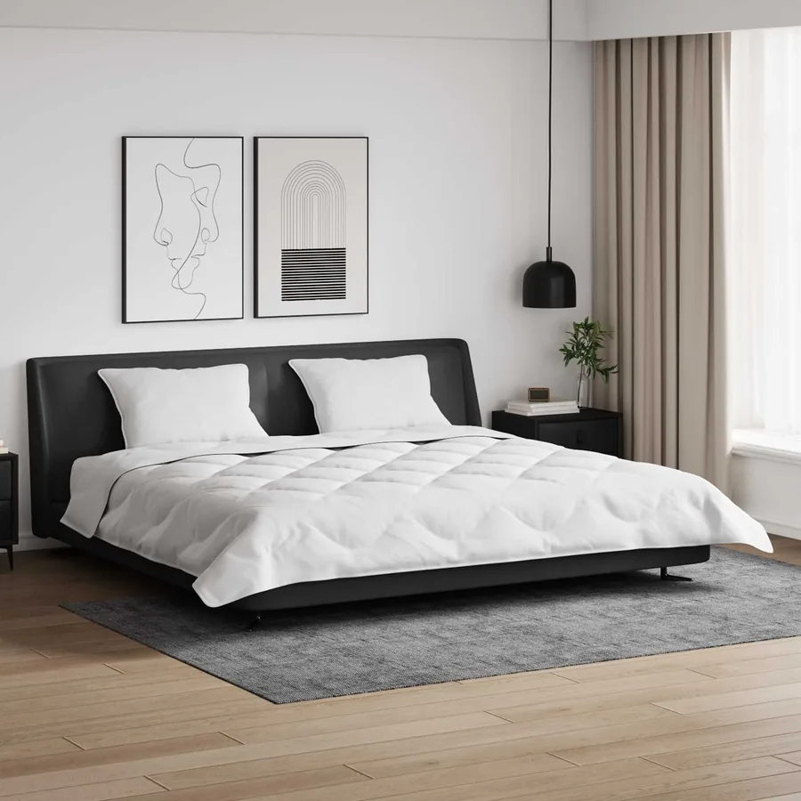 Duvet d'hiver avec oreiller 3 pcs Blanc Microfibre