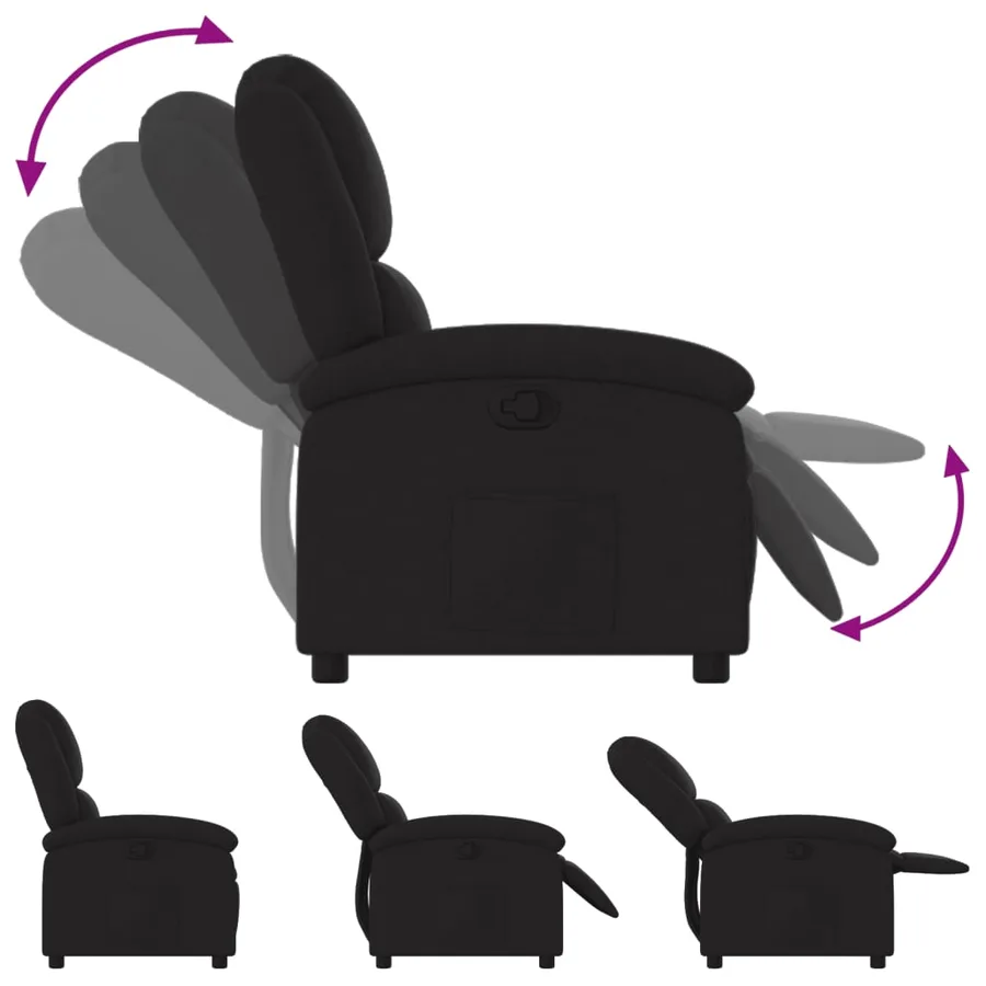 Fauteuil inclinable noir tissu - 4
