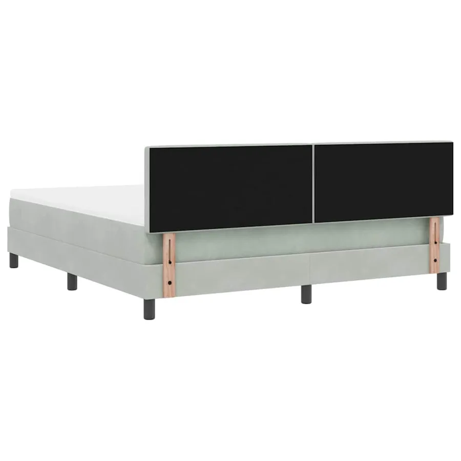 Lit à ressort LED Gris clair 180 x 200 cm Velours - 10
