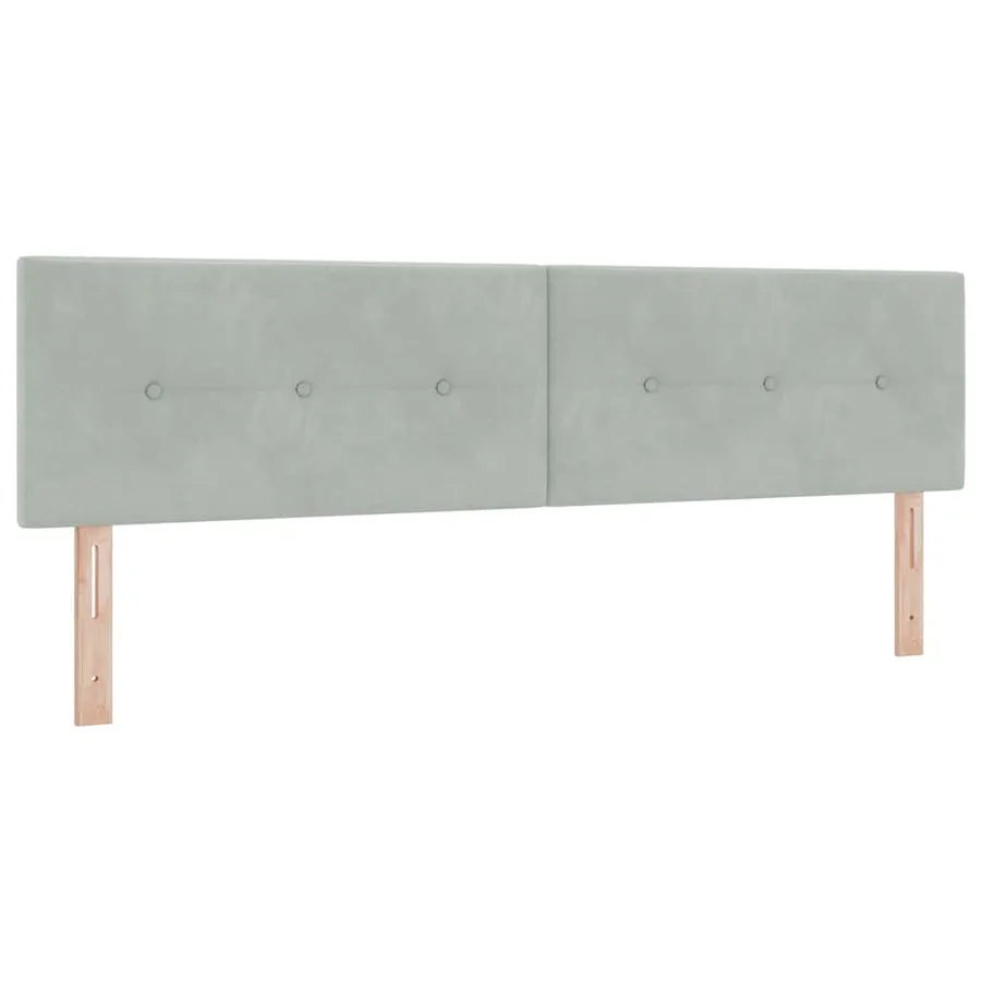 Lit à ressort LED Gris clair 180 x 200 cm Velours - 7