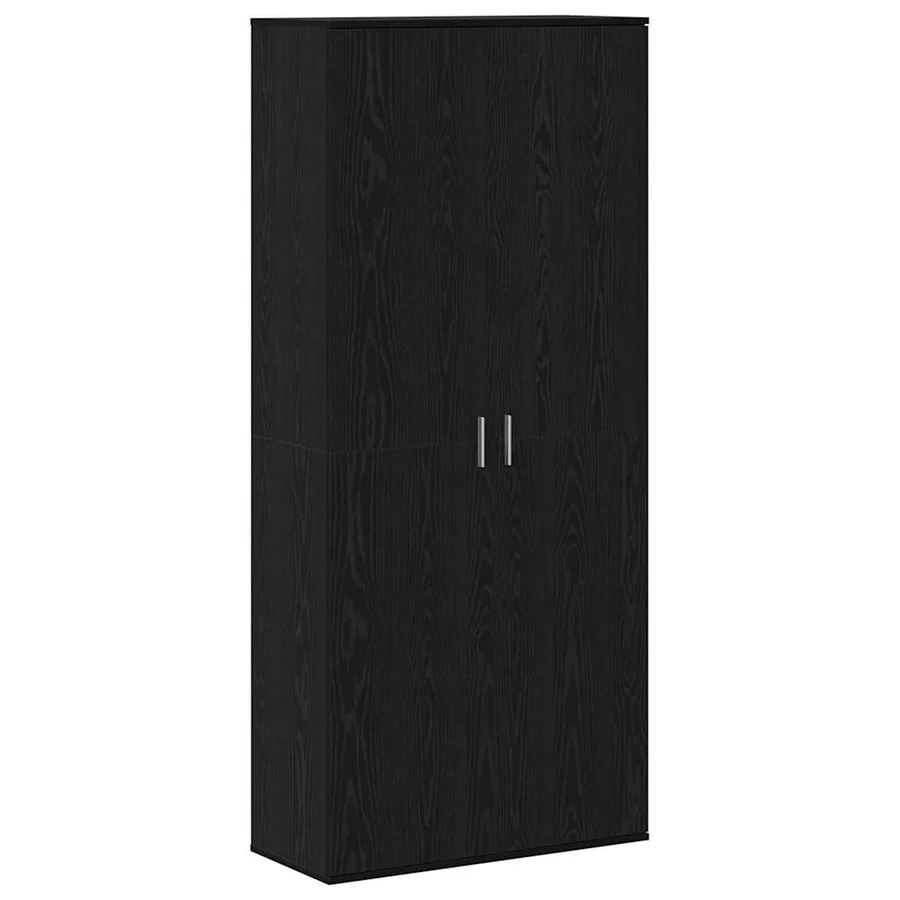 Buffet Chêne noir 80 x 35 x 180 cm Bois d'ingénierie - 2
