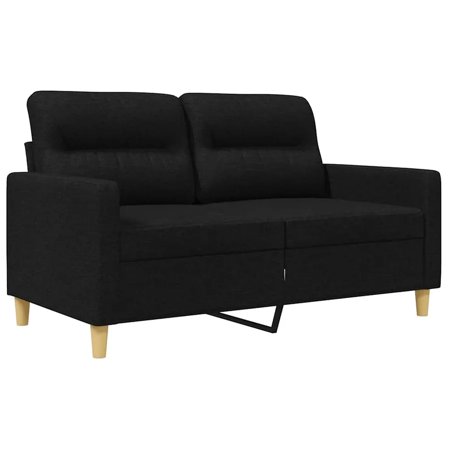 Canapé à 2 places Noir 120 cm Tissu - 2