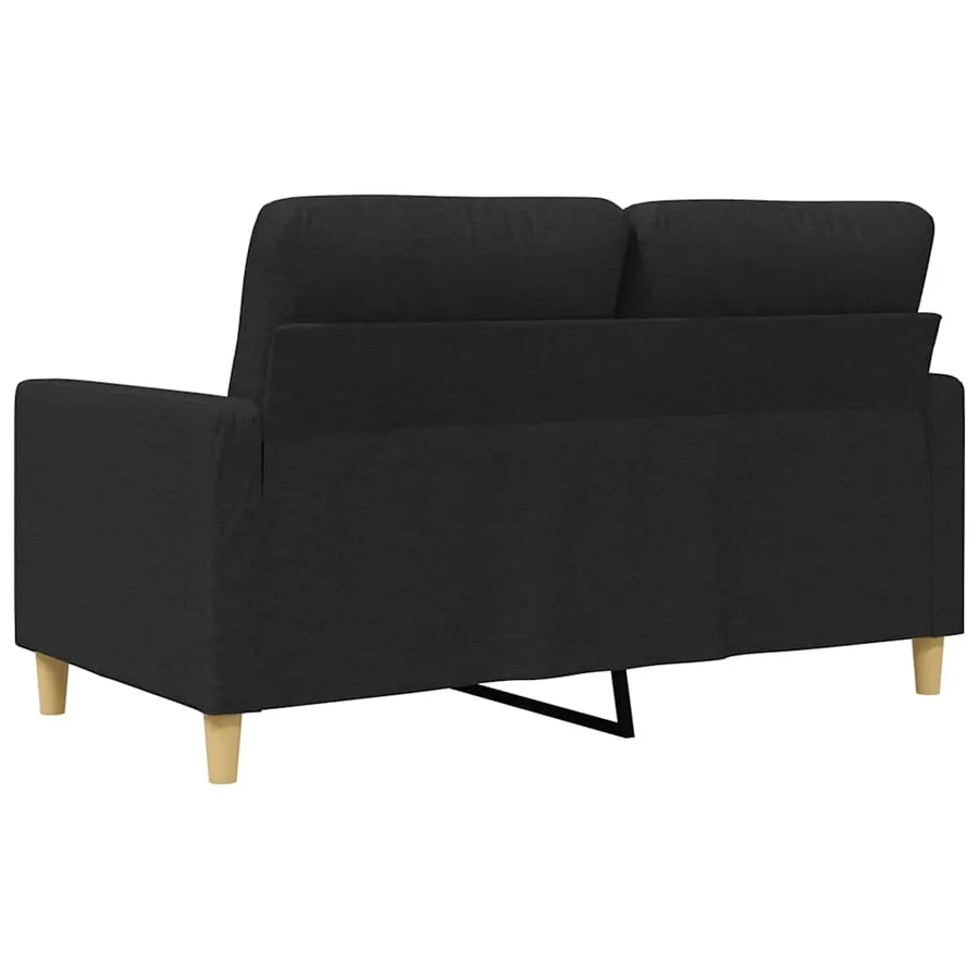 Canapé à 2 places Noir 120 cm Tissu - 6