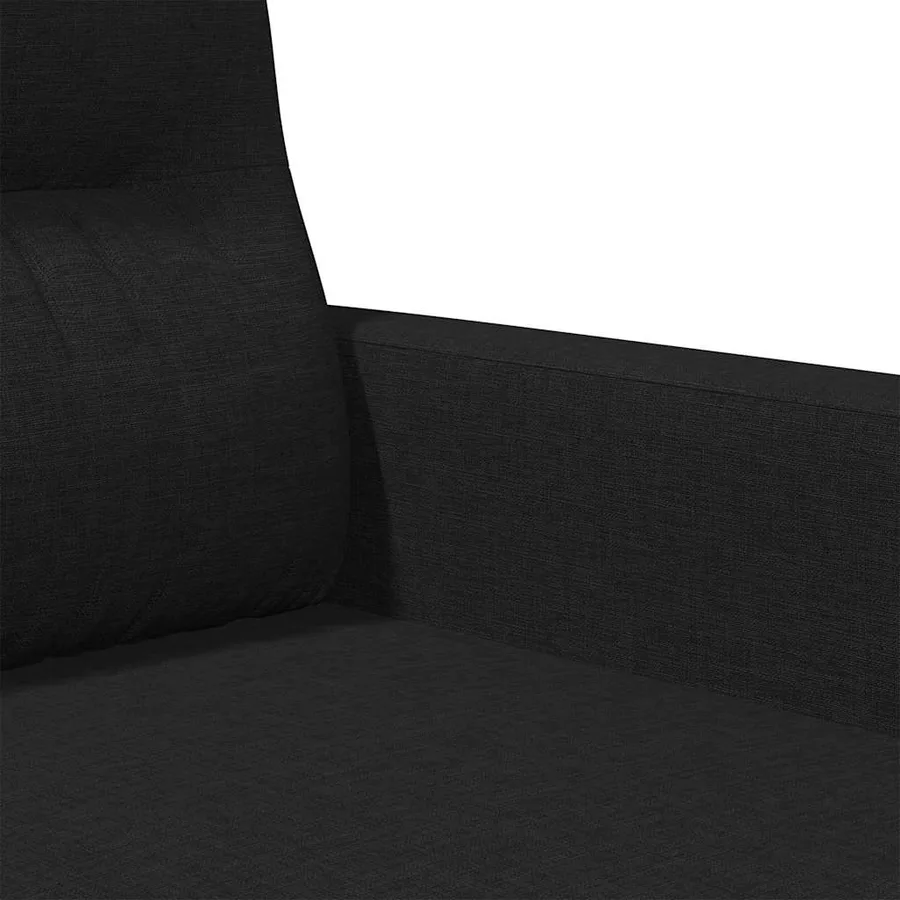 Canapé à 2 places Noir 120 cm Tissu - 7