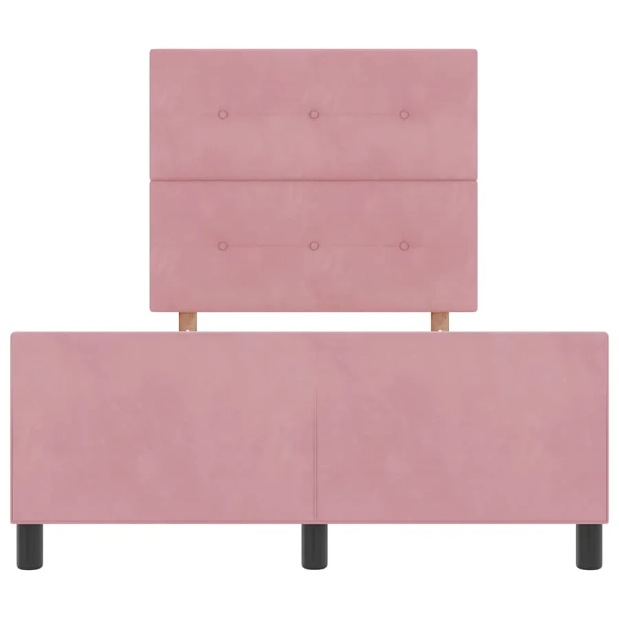 Lit à ressorts avec tête de lit Rose 120 x 200 cm Velours - 7