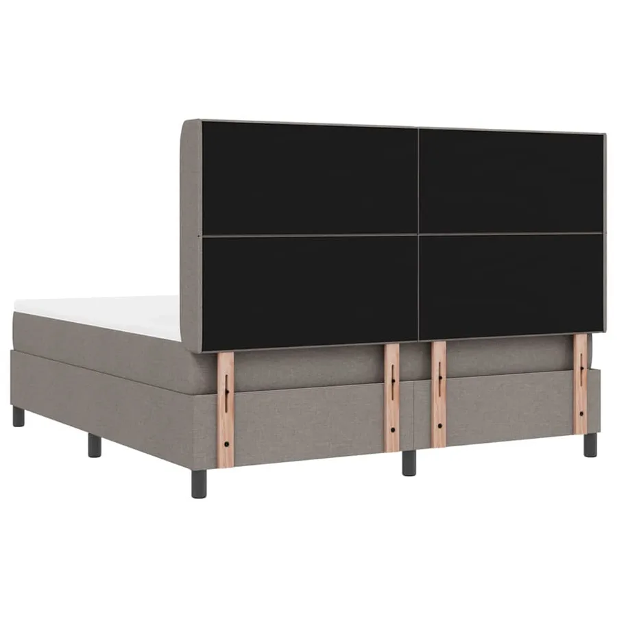 Lit à ressorts avec coussin Taupe 200 x 180 cm tissu - 9
