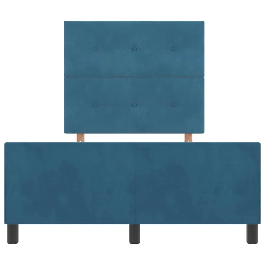 Lit à ressorts avec tête de lit Bleu foncé 120 x 190 cm Velours - 7