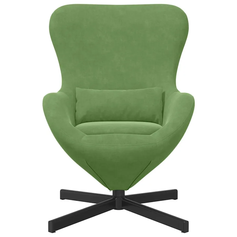 Fauteuil œuf Vert clair 63 x 73 x 90 cm Velours - 4