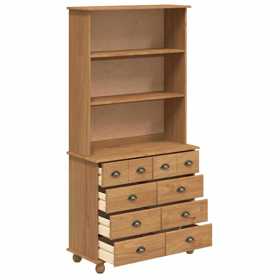Hutch ASKIM Cire de Miel 91 x 40 x 184 cm Bois de pin massif - 7