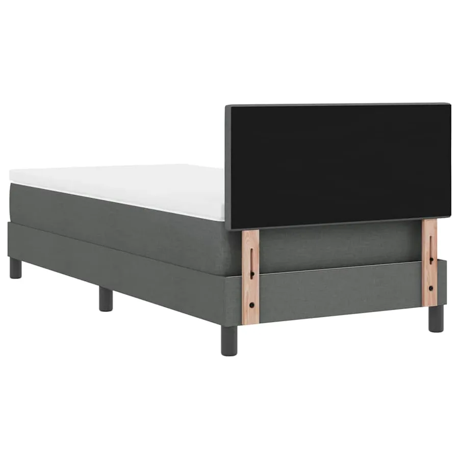 Lit à ressorts avec bandes LED Gris foncé 90 x 190 cm tissu - 10