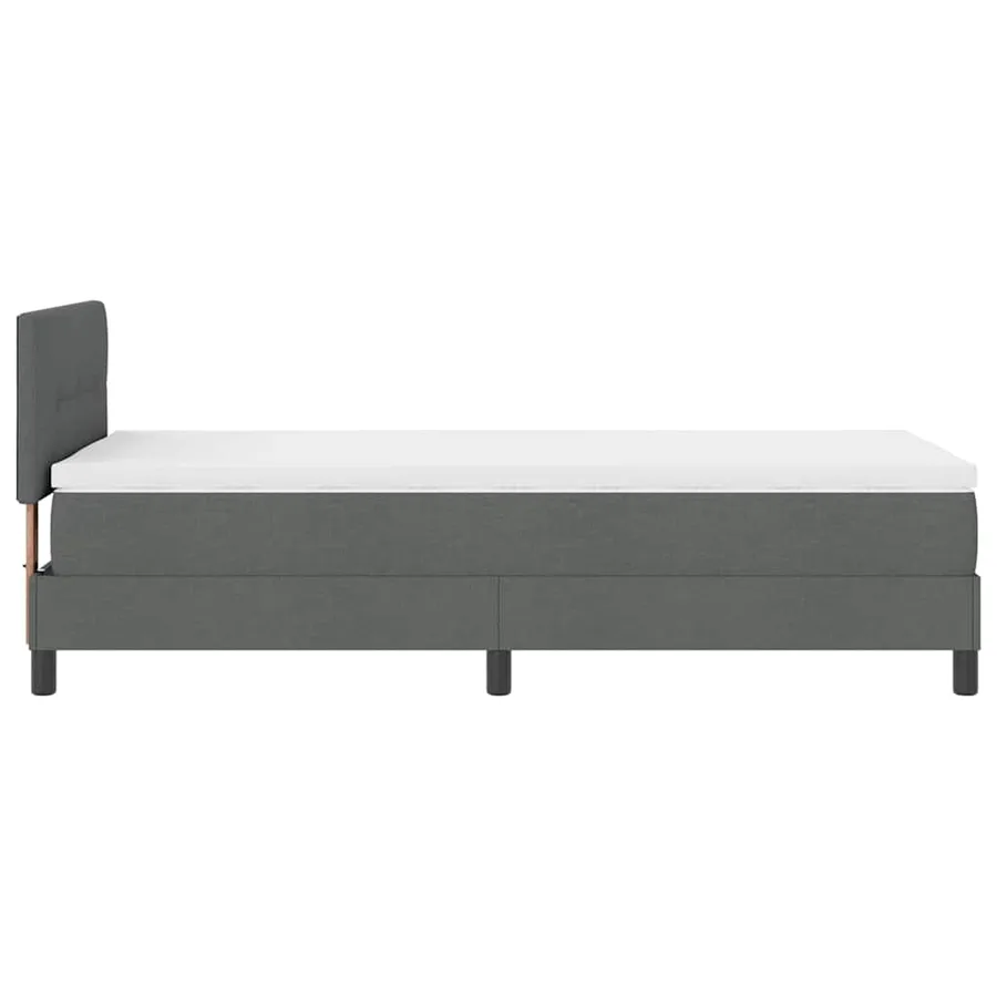 Lit à ressorts avec bandes LED Gris foncé 90 x 190 cm tissu - 9