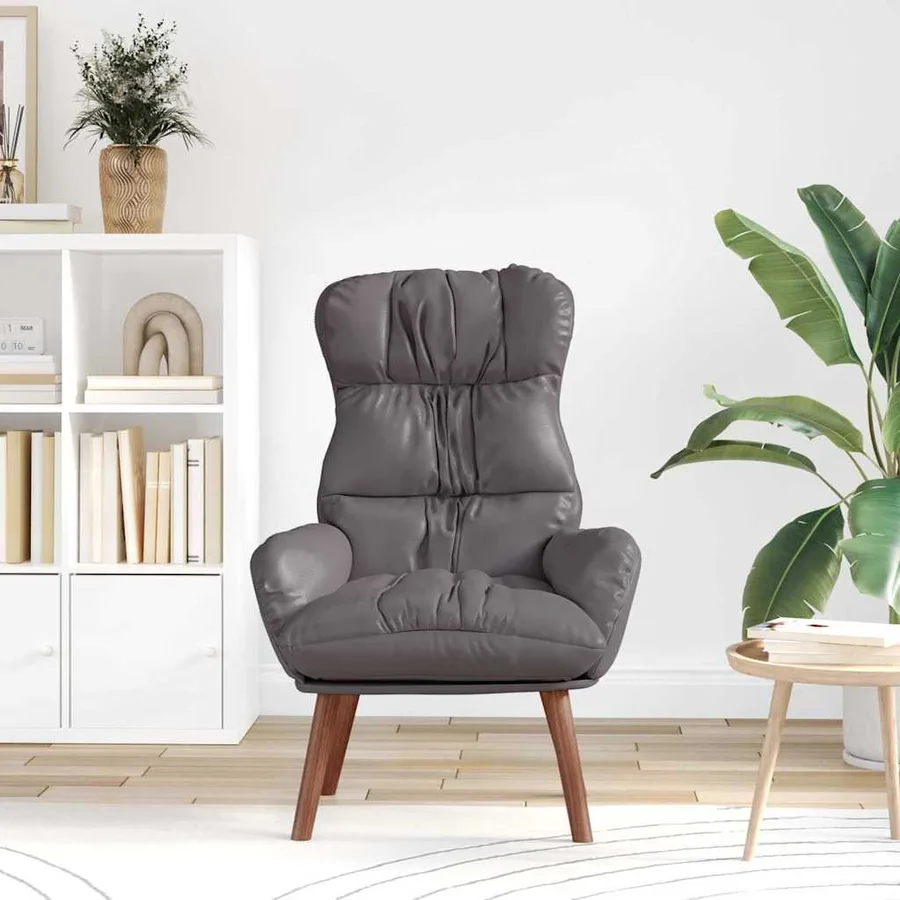 fauteuil Gris 69 x 74 x 93 cm Simili cuir - 3