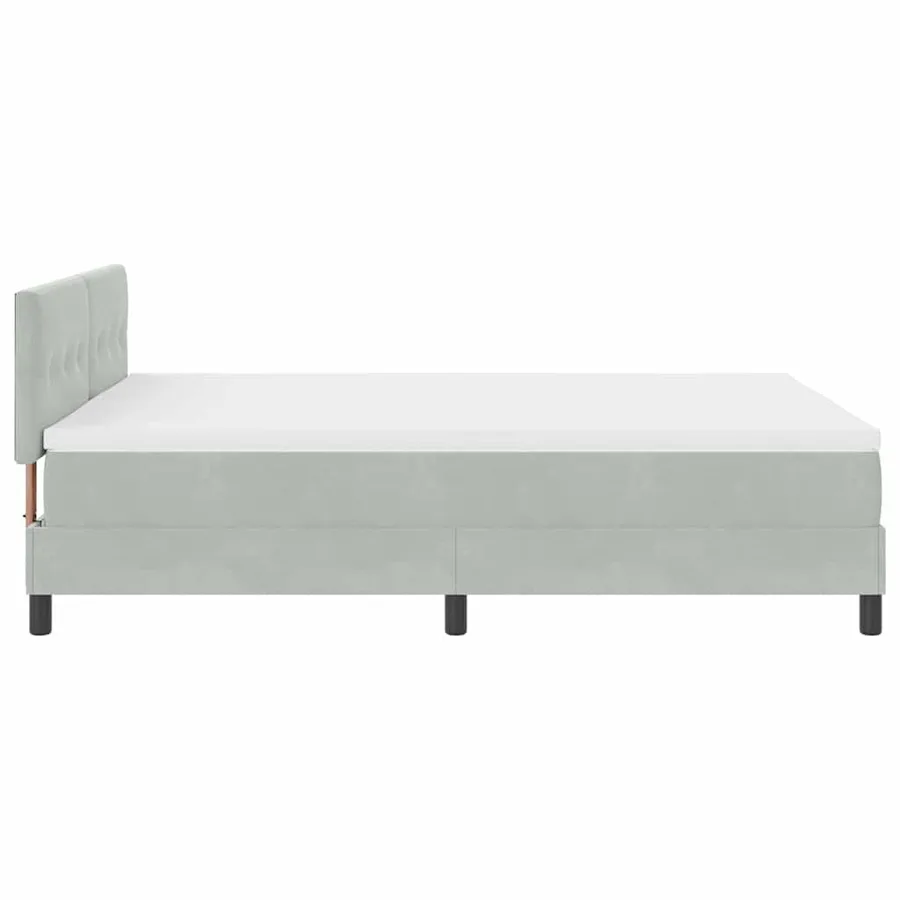 Lit à ressort LED Gris clair 140 x 200 cm Velours - 9