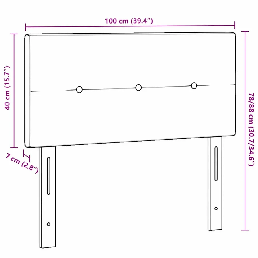 Tête de lit Gris clair 100 cm Velours - 10