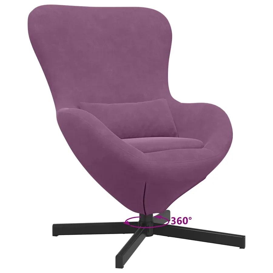 Fauteuil œuf Pourpre 63 x 73 x 90 cm Velours - 9