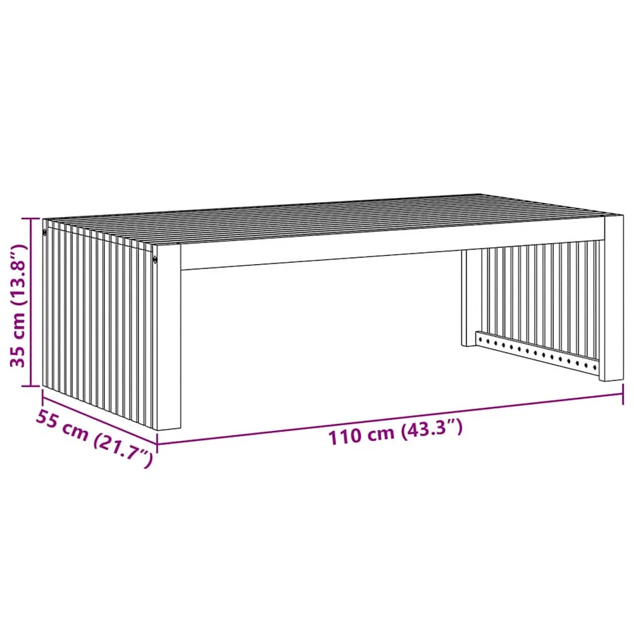 Table d'appoint Huile Naturelle 110 x 55 x 35 cm - 10