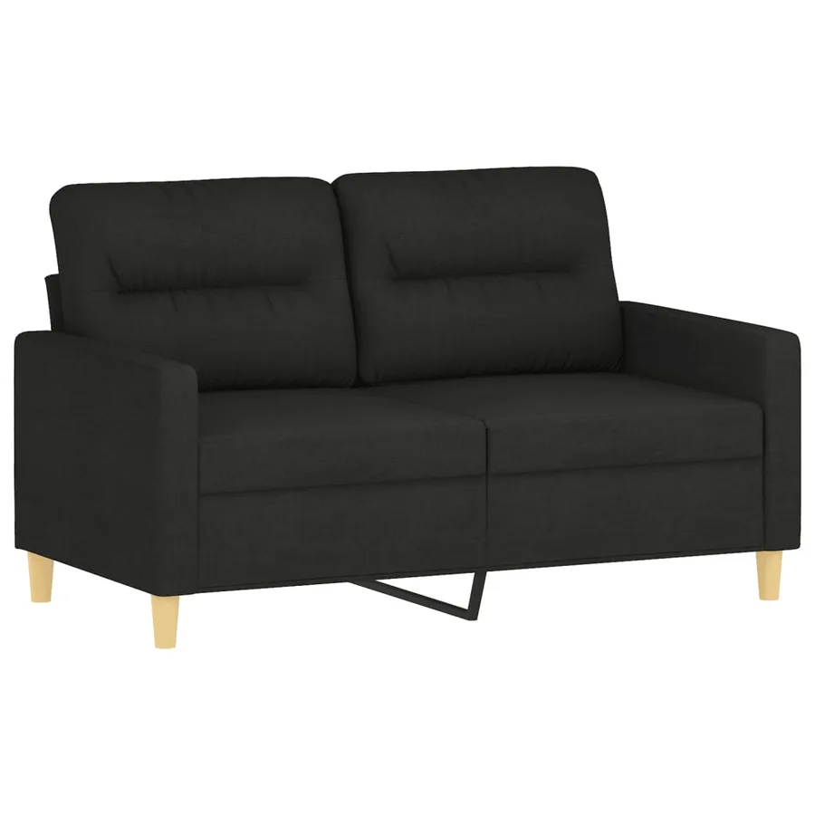 Ensemble de canapés 2 pcs avec coussins Noir Tissu - 3