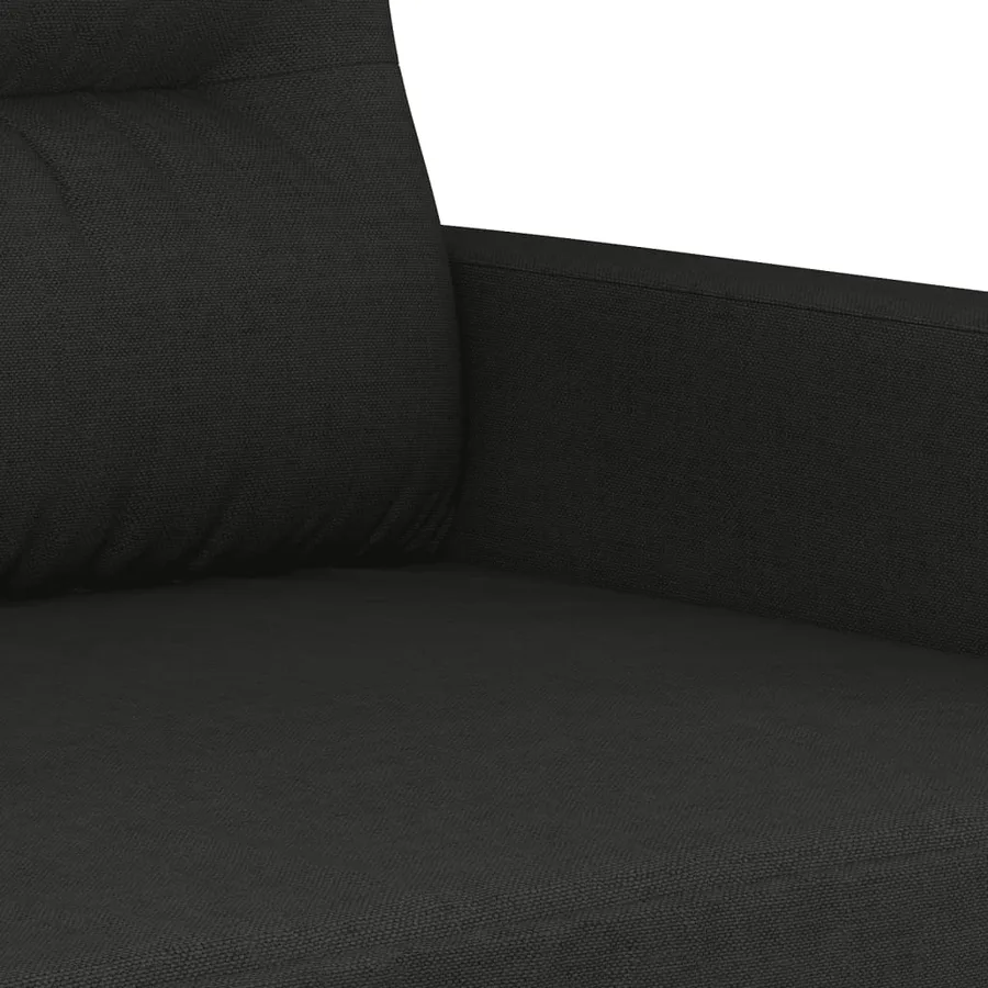 Ensemble de canapés 2 pcs avec coussins Noir Tissu - 5