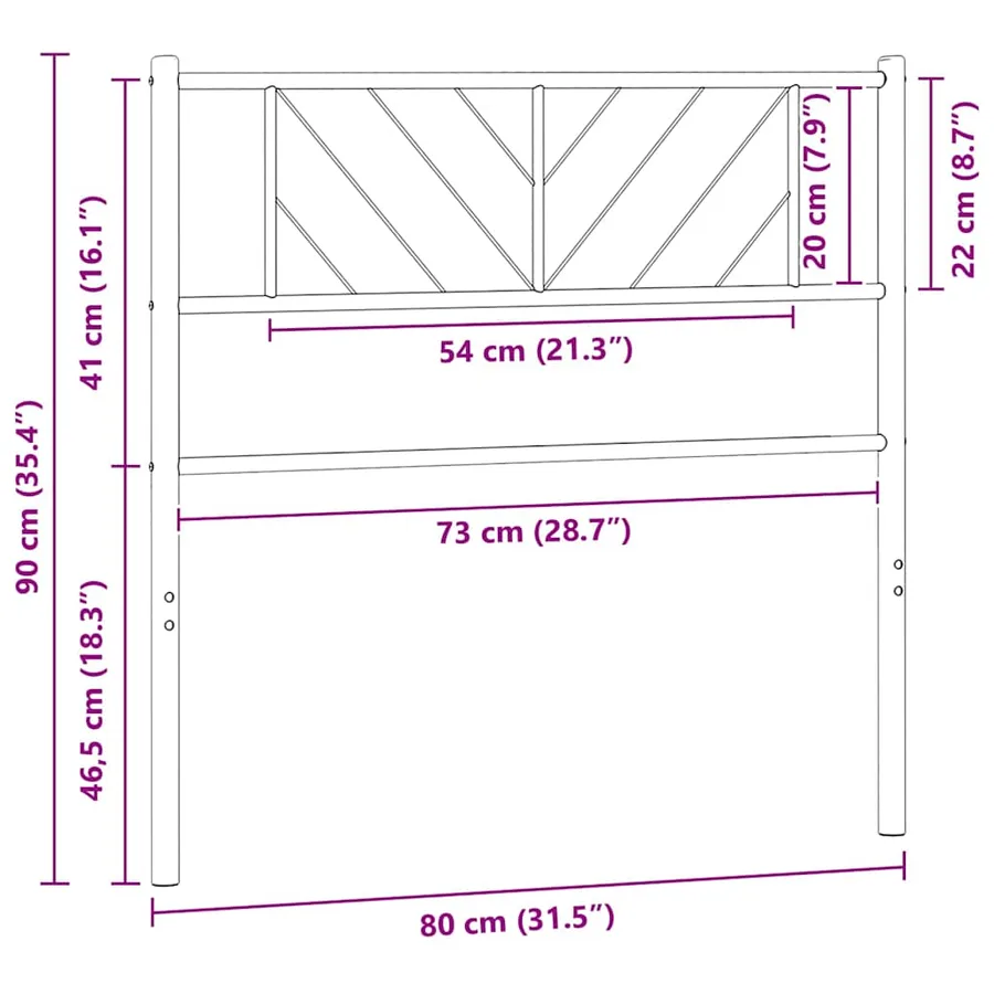 Tête de lit de remplacement métal blanc 75 cm - 6