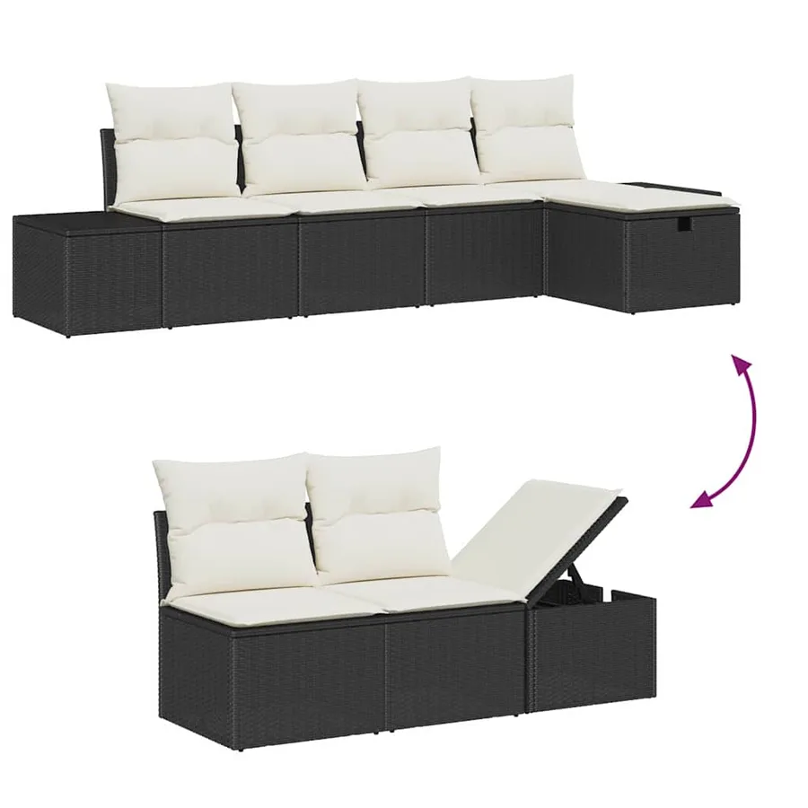 Ensemble de Canapés avec coussin 6 pcs polyrotin - 14