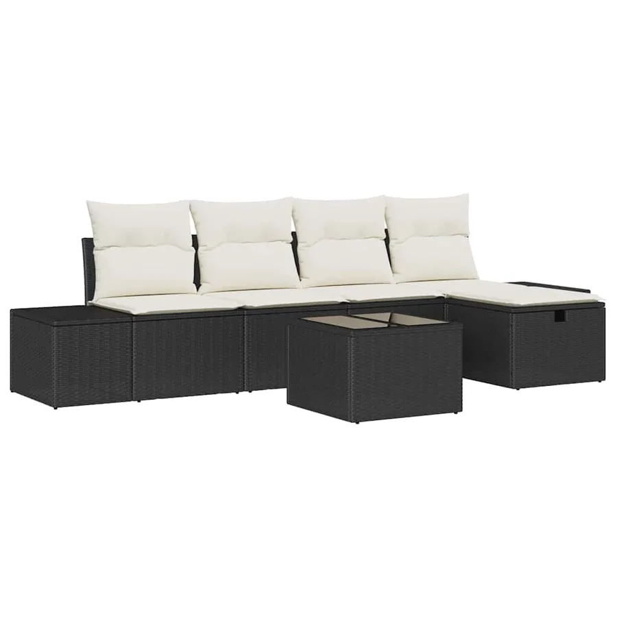 Ensemble de Canapés avec coussin 6 pcs polyrotin - 2