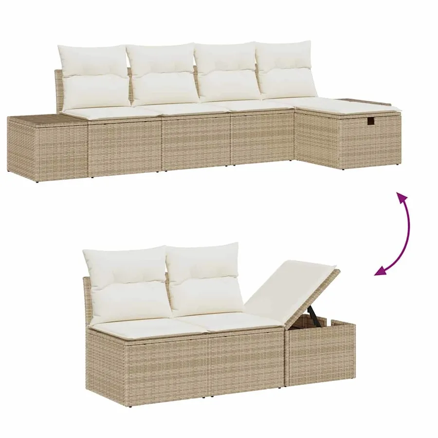 Ensemble de Canapés avec coussin 6 pcs polyrotin - 14