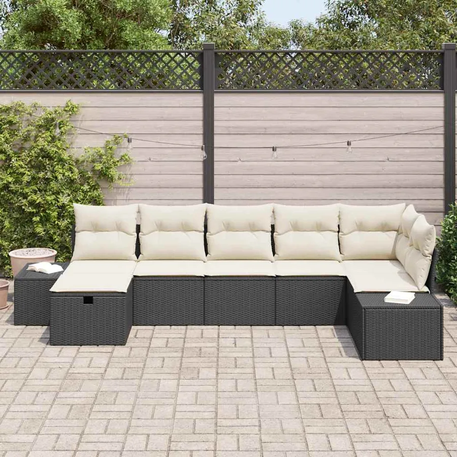 Ensemble de Canapés avec coussin 8 pcs polyrotin - 3