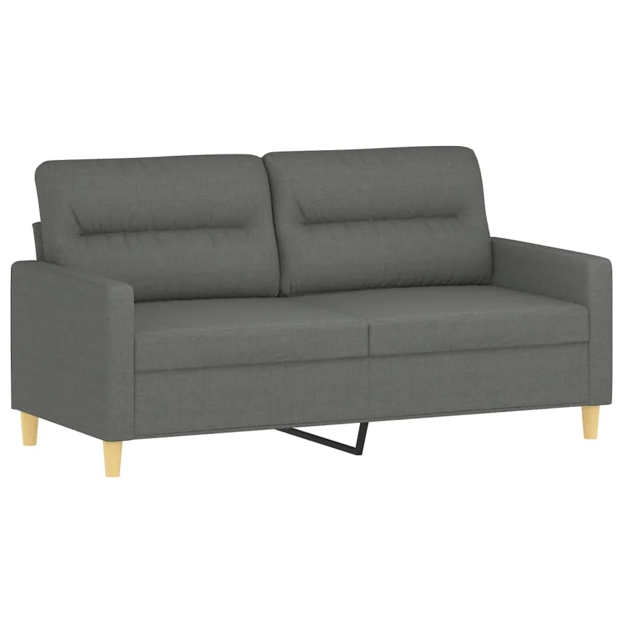 Ensemble de canapés 3 pcs avec coussins Gris foncé Tissu - 4