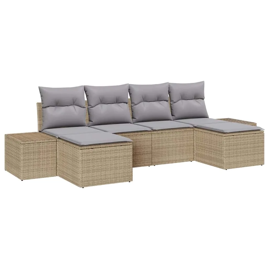 Ensemble de canapé de jardin 4 pcs Beige et Gris clair - 2