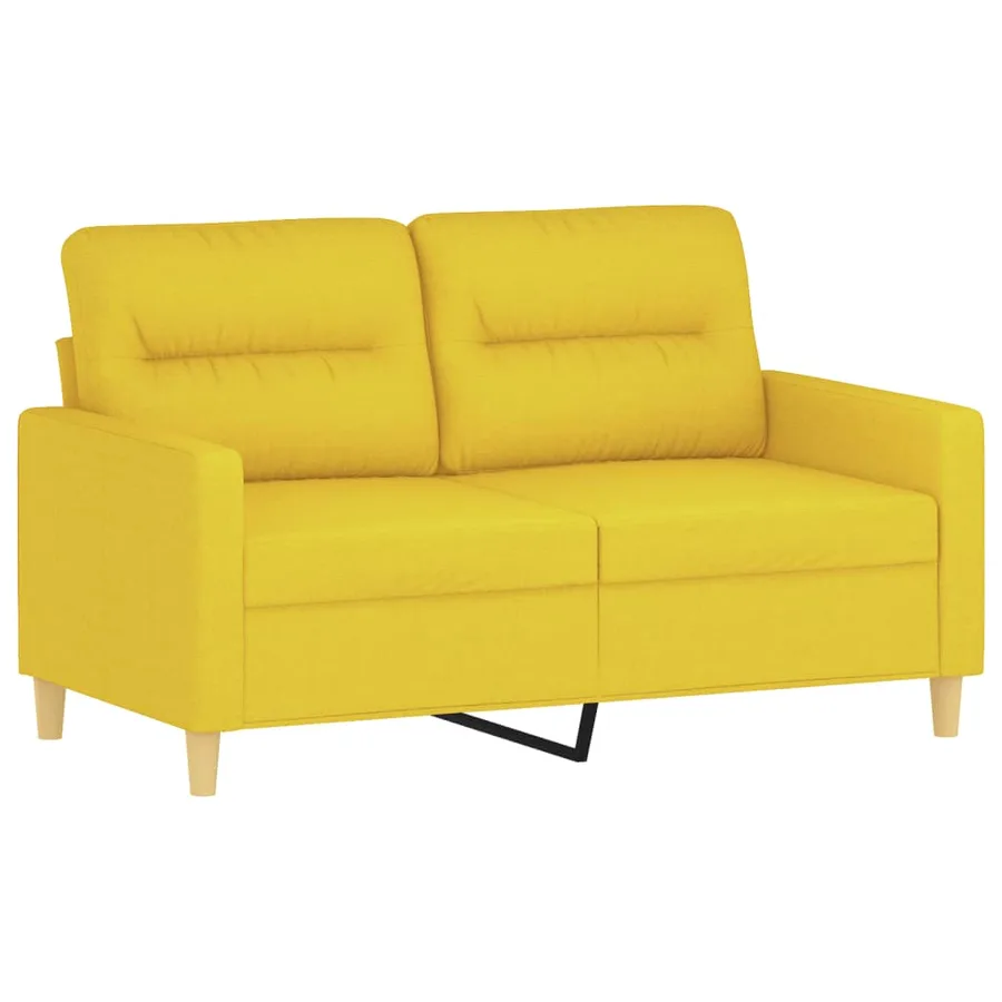 Ensemble de canapés 4 pcs avec coussins Jaune clair Tissu - 4