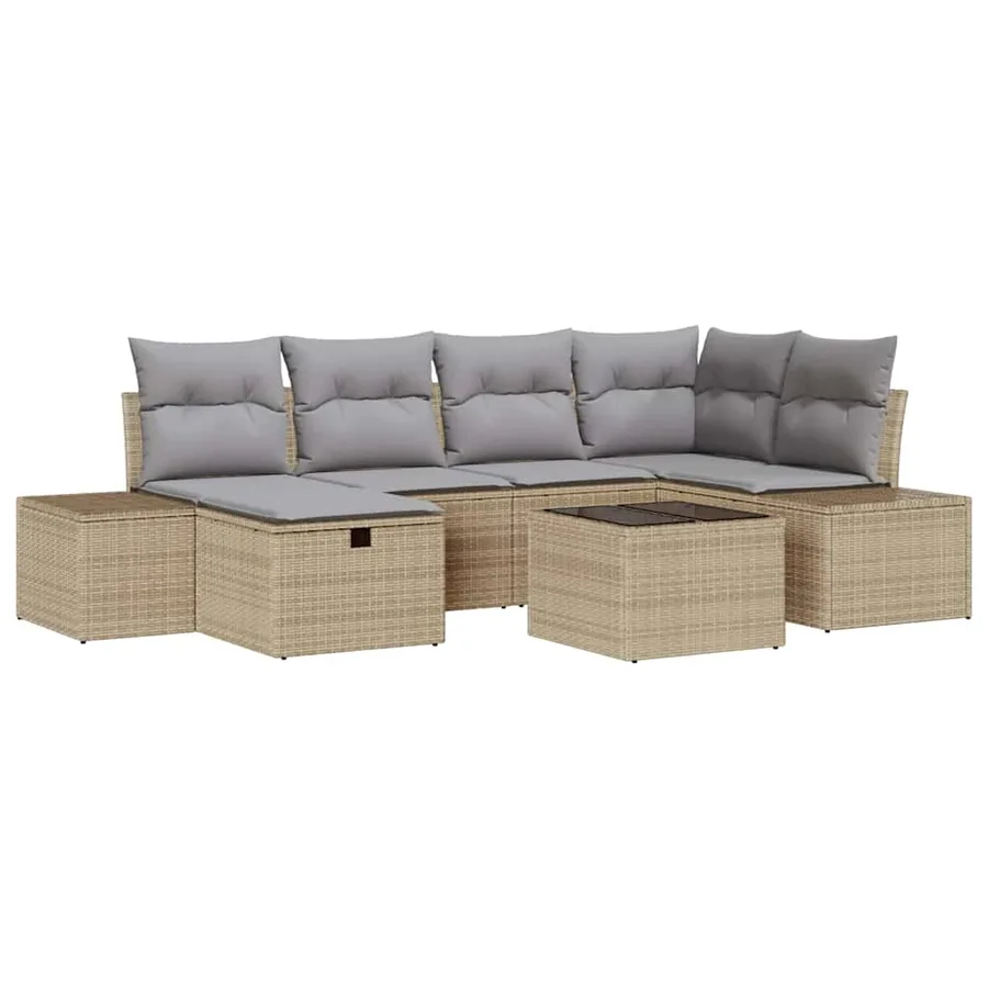 Ensemble de Canapés avec coussin 6 pcs polyrotin - 2