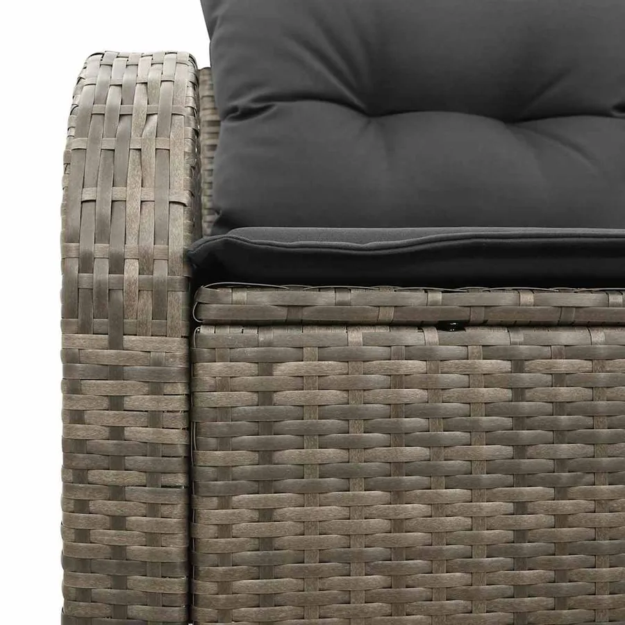Canapé de jardin avec coussin Gris 124 x 62 x 69cm polyrotin - 7