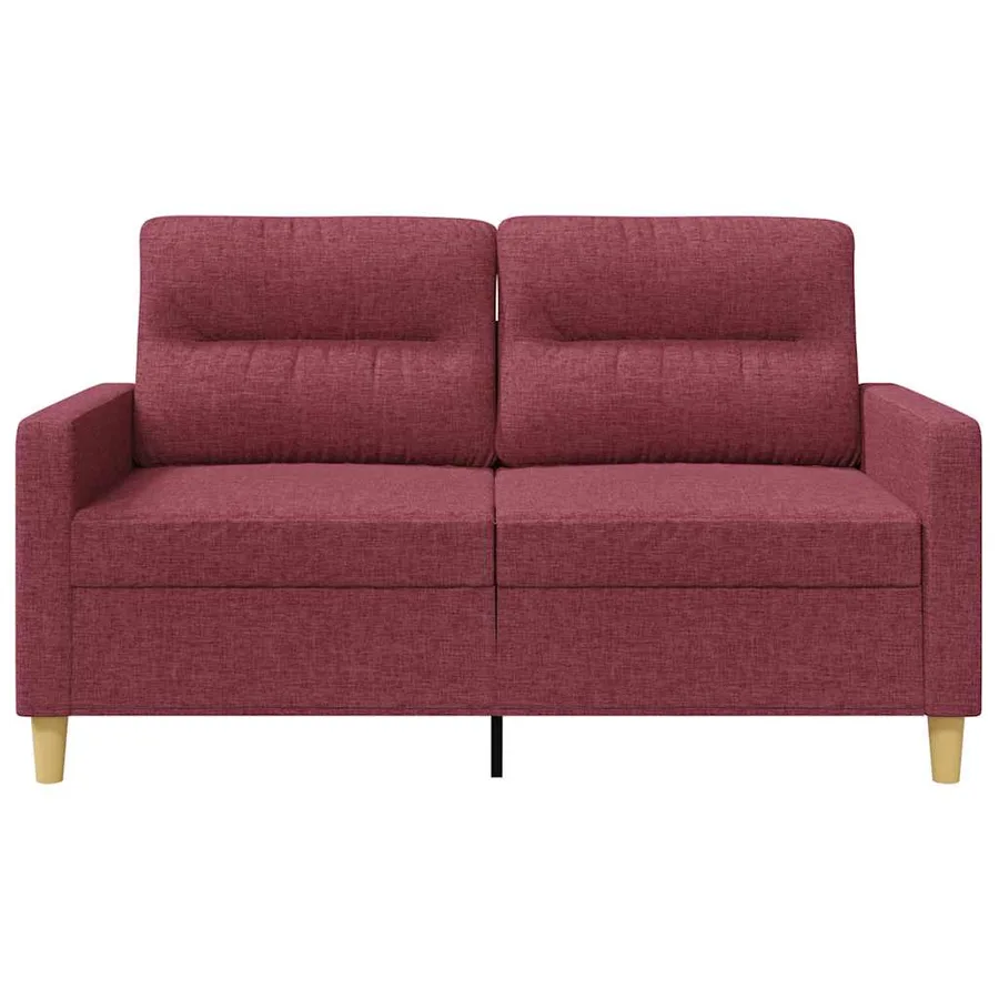 Canapé à 2 places Rouge bordeaux 120 cm Tissu - 4