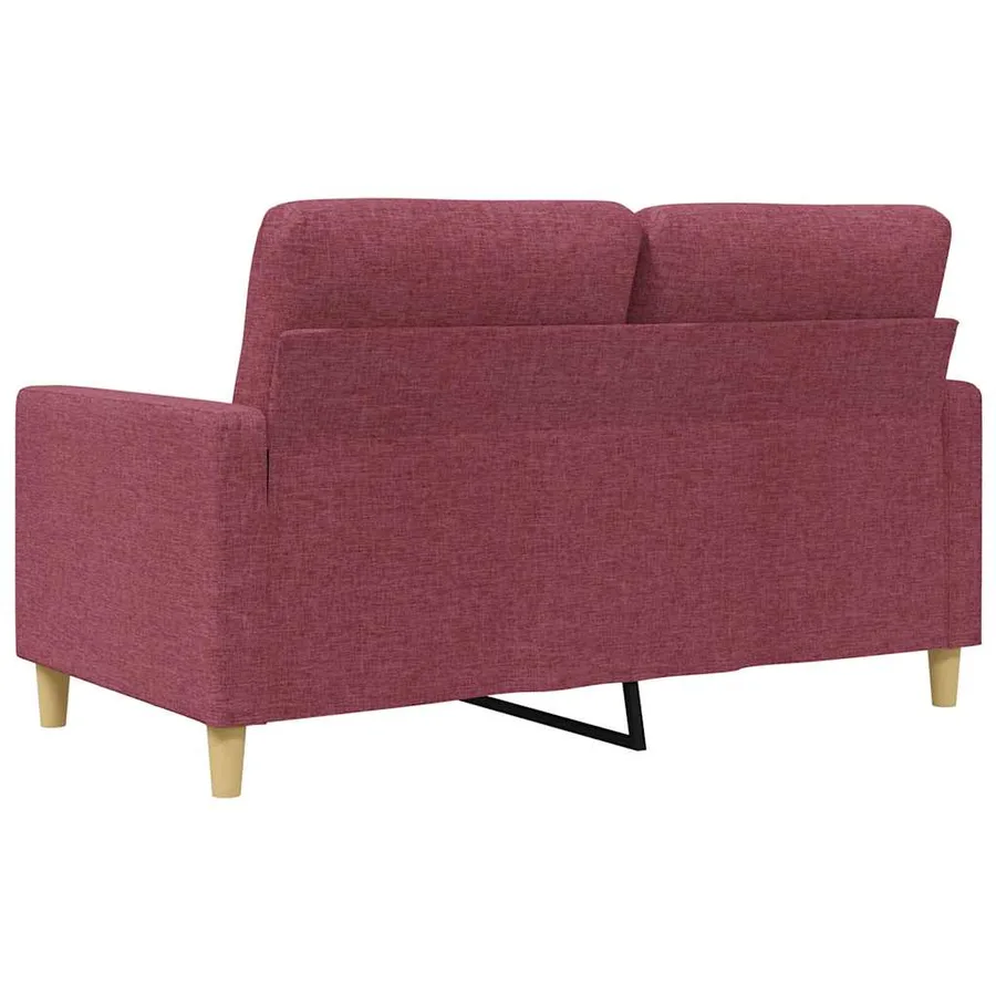 Canapé à 2 places Rouge bordeaux 120 cm Tissu - 6