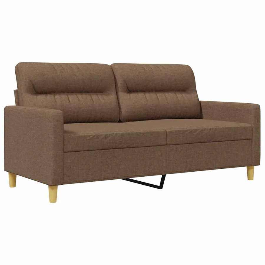 Canapé à 2 places Marron 140 cm Tissu - 2