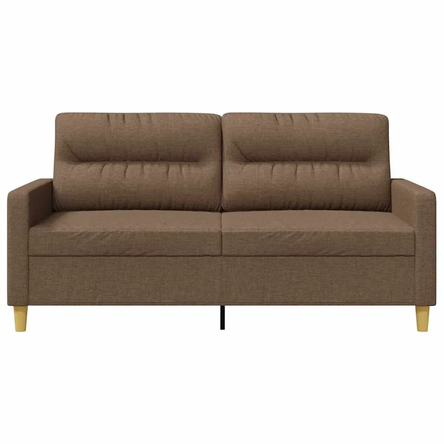 Canapé à 2 places Marron 140 cm Tissu - 4